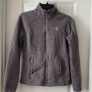 The North Face Women's Heathered Mauve Zip-Up Fleece Jacket